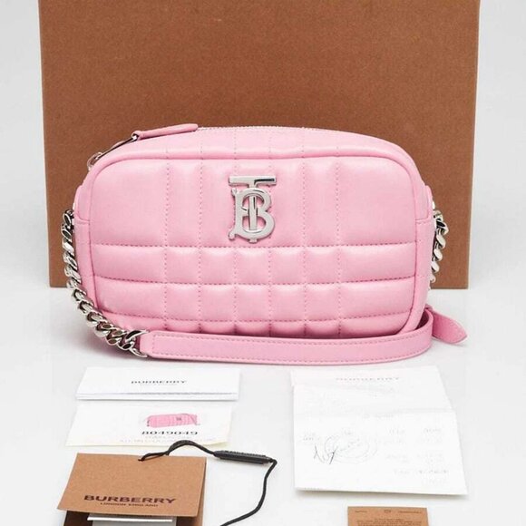 Burberry Primrose Pink Quilted Lambskin Leather Lola Mini Camera Bag - Picture 12 of 12